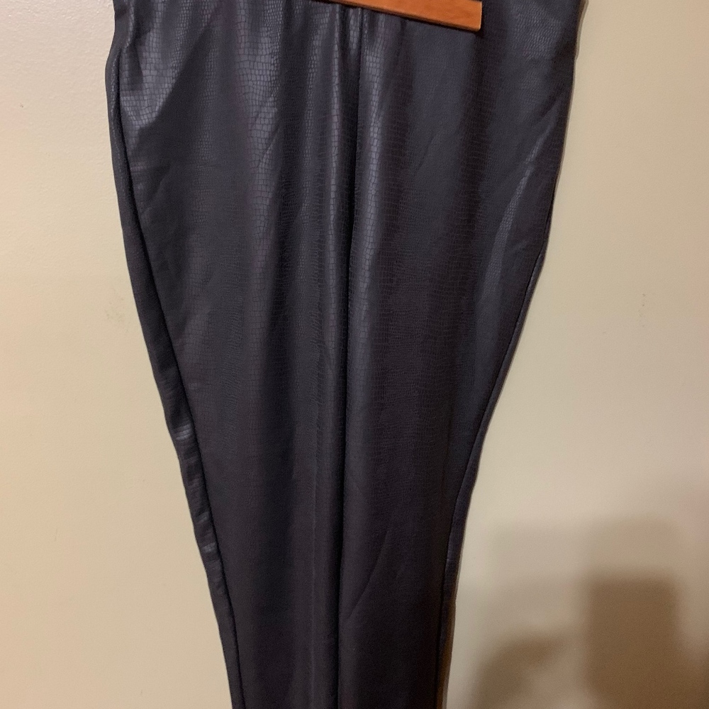 black alligator skin pull on pants